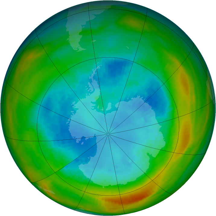 Antarctic ozone map for 01 September 1982